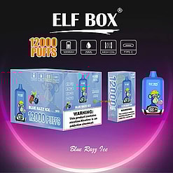 elf box digital 12000 puffs original genuine disposable vape type c charging port crystal 12k customizable. fast shipping