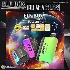 elf box pulse x 25000 puffs original genuine disposable vape starry sky type c charging port crystal 25k customizable. fast shipping