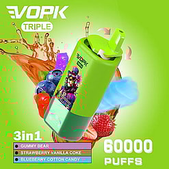 vopk tripe 60000 puffs three flavors switch original genuine 3in1 60k type c charging port led display customizable. fast shipping