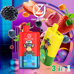 uzy 3in1 60000 puffs double three flavors switch original genuine 60k type c charging port led display customizable. fast shipping