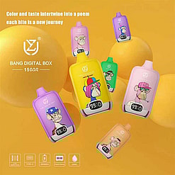 uzy bang digital 15000 puffs three flavor switching original genuine 15k type c charging port led display customizable. fast shipping