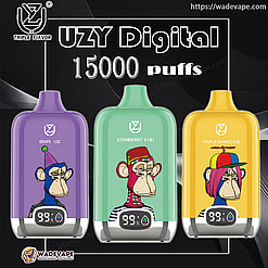 uzy bang digital 15000 puffs three flavor switching original genuine 15k type c charging port led display customizable. fast shipping
