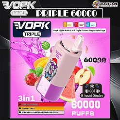 vopk tripe 60000 puffs three flavors switch original genuine 3in1 60k type c charging port led display customizable. fast shipping