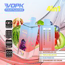 vopk 80000 puffs four flavors switch original genuine 4in1 80k type c charging port led display customizable. fast shipping