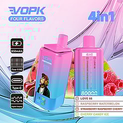 vopk 80000 puffs four flavors switch original genuine 4in1 80k type c charging port led display customizable. fast shipping