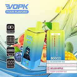 vopk 80000 puffs four flavors switch original genuine 4in1 80k type c charging port led display customizable. fast shipping