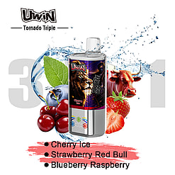 uwin tornado triple 60000 puffs three flavors switching 3in1 original genuine 60k type c charging port led display customizable. fast shipping