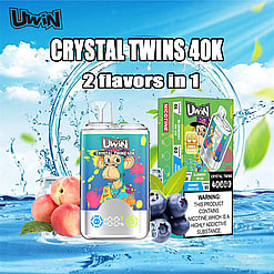 uwin crystal twins 40000 puffs dual flavor switching original genuine 40k type c charging port led display customizable. fast shipping