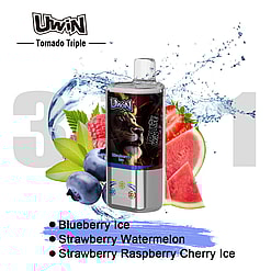 uwin tornado triple 60000 puffs three flavors switching 3in1 original genuine 60k type c charging port led display customizable. fast shipping