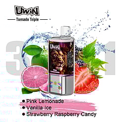 uwin tornado triple 60000 puffs three flavors switching 3in1 original genuine 60k type c charging port led display customizable. fast shipping