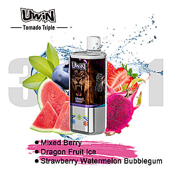 uwin tornado triple 60000 puffs three flavors switching 3in1 original genuine 60k type c charging port led display customizable. fast shipping