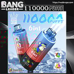 bang leader 110000 puffs original genuine bang 6in1 110k led e liquid battery display customizable. fast shipping