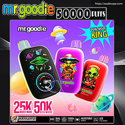 mr.goodie dual mode king 50000 puffs 25k & 50k dual mode switching original genuine mr.goodie 50k customizable. fast shipping