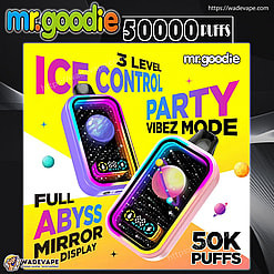 mr.goodie 50000 puffs adjustable ice level original genuine mr.goodie 50k puffs led display customizable. fast shipping