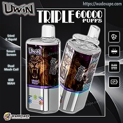 uwin tornado triple 60000 puffs three flavors switching 3in1 original genuine 60k type c charging port led display customizable. fast shipping