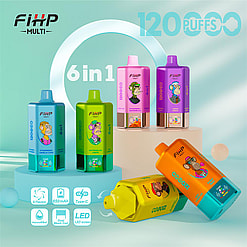 fihp multi 120000 puffs 6in1 flavors original genuine six flavors disposable vape type c charging port fihp 120k customizable fast shipping