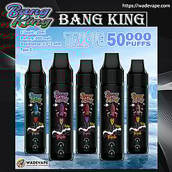 bang king triple 50000 puffs original bang king 50k disposable vape led smart screen type c charging port customizable. fast shipping