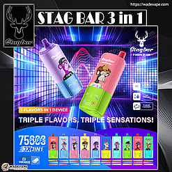 stag bar 75000 puffs original stag bar triple pro 75k vape led display screen type c port disposable e cigarettes eu warehouse 3 5 days delivery