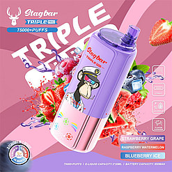 スタッグバー 75000 パフ オリジナルスタッグバー トリプルプロ 75k ベイプ LED ディスプレイ画面タイプ c ポート使い捨て電子タバコ eu 倉庫 3 5 日配達
