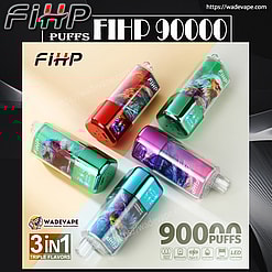 fihp 90000 puffs original fihp 3in1 90k 3 flavors in 1 vape led display type c port disposable e cigarettes customizable. fast shipping