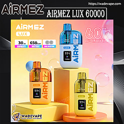 airmez lux 60000 puffs original airmez lux 60k transparent oil tank vape led display type c port disposable e cigarettes customizable. fast shipping