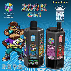 bang blaze 200000 puffs original bang blaze 200k 6 flavors in 1 vape led display type c port disposable e cigarettes customizable fast shipping