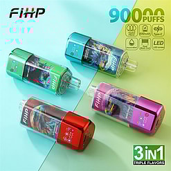 fihp 90000 puffs original fihp 3in1 90k 3 flavors in 1 vape led display type c port disposable e cigarettes customizable. fast shipping