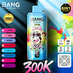 bang legend 300000 puffs original bang legend 8in1 300k vape led display type c port disposable e cigarettes customizable fast shipping