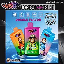 uor 80000 puffs original uor twins 80k double flavor vape led display type c port disposable e cigarettes customizable fast shipping