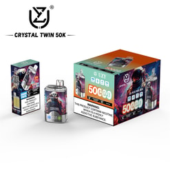 uzy crystal twin 50000 trekjes dubbele smaakomschakeling originele echte 50k type c oplaadpoort led-display aanpasbaar. snelle verzending