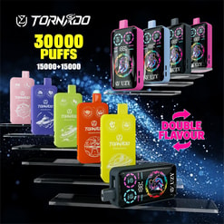 uzy tornado 30000 puffs double flavor switching original genuine 20k type c charging port led display customizable. fast shipping