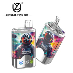 uzy crystal twin 50000 puffs double flavor switching original genuine 50k type c charging port led display customizable. fast shipping
