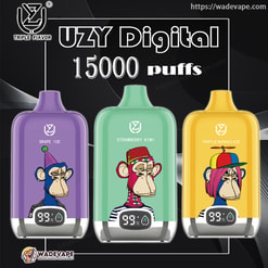 uzy bang digital 15000 puffs three flavor switching original genuine 15k type c charging port led display customizable. fast shipping