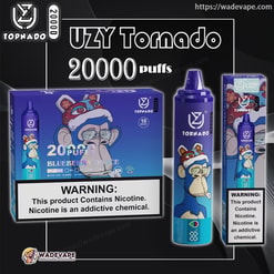 uzy tornado 20000 trekjes drie smaak wisselende originele echte 20k type c oplaadpoort led-display aanpasbaar. snelle verzending (kopie)
