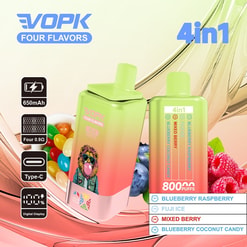 Vopk 80000 trekjes vier smaken schakelaar originele echte 4in1 80k type c oplaadpoort led-display aanpasbaar. snelle verzending