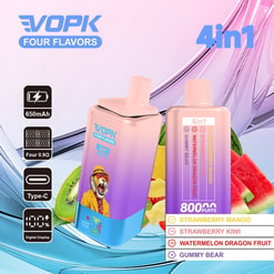 vopk 80000 puffs four flavors switch original genuine 4in1 80k type c charging port led display customizable. fast shipping