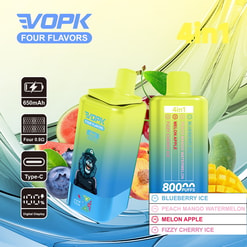 vopk 80000 puffs four flavors switch original genuine 4in1 80k type c charging port led display customizable. fast shipping
