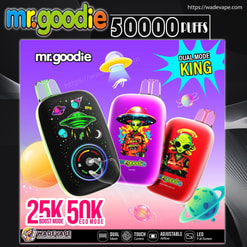 mr.goodie dual mode king 50000 puffs 25k & 50k dual mode switching original genuine mr.goodie 50k customizable. fast shipping