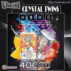 uwin crystal twins 40000 trekjes dubbele smaakschakeling originele echte 40k type c oplaadpoort led-display aanpasbaar. snelle verzending