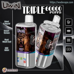 uwin tornado triple 60000 trekjes drie smaken schakelen 3in1 originele echte 60k type c oplaadpoort led-display aanpasbaar. snelle verzending
