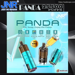 jnr panda 25500 puffs original genuine jnr panda 25.5k disposable vape refillable oil led display type c charging port customizable. fast shipping