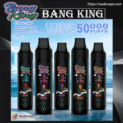 bang king triple 50000 soezen originele bang king 50k wegwerp vape led smart screen type c oplaadpoort aanpasbaar. snelle verzending