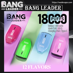 Bang Leader 18000 zaciągnięć oryginalny Bang Leader 18k vape typu C, jednorazowe e-papierosy z możliwością dostosowania. szybka wysyłka