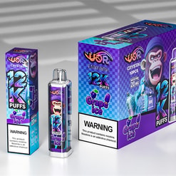 uor 12000 puffs original uor crystal 12k vape led rainbow lights type c port disposable e cigarettes customizable. fast shipping