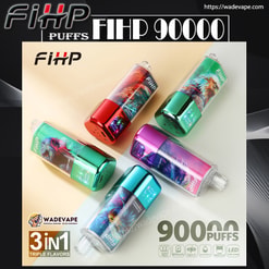 fihp 90000 trekjes originele fihp 3in1 90k 3 smaken in 1 vape led-display type c poort wegwerpbare e-sigaretten aanpasbaar. snelle verzending