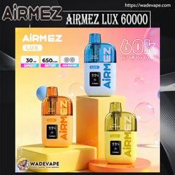 airmez lux 60000 puffs original airmez lux 60k transparent oil tank vape led display type c port disposable e cigarettes customizable. fast shipping
