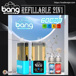 bang 60000 trekjes originele bang 2in1 60k kan worden gevuld met e-vloeistofvape led-display wegwerp-e-sigaretten aanpasbaar. snelle verzending