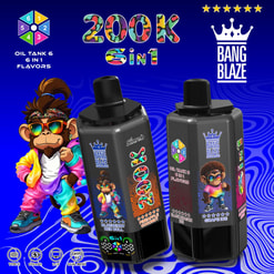 bang blaze 200000 puffs original bang blaze 200k 6 flavors in 1 vape led display type c port disposable e cigarettes customizable fast shipping