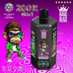 bang blaze 200000 puffs original bang blaze 200k 6 flavors in 1 vape led display type c port disposable e cigarettes customizable fast shipping