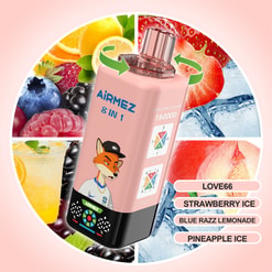 Airmez 8 en 1 160000 bouffées de vape jetable _ XX742 _ bobine de maille rechargeable vape multi-saveur _ XX742 _ type c charge rapide